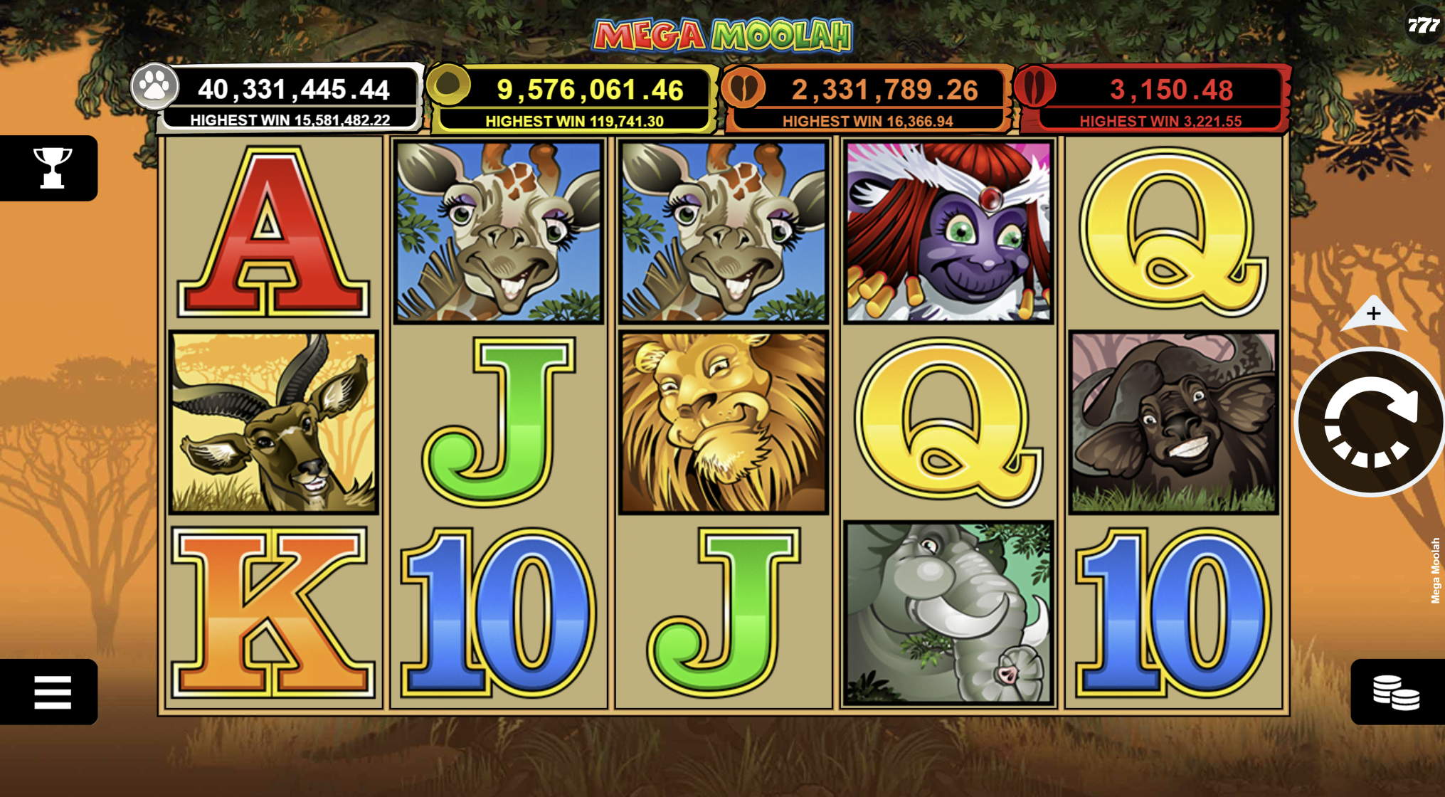 Rozgrywka w Mega Moolah